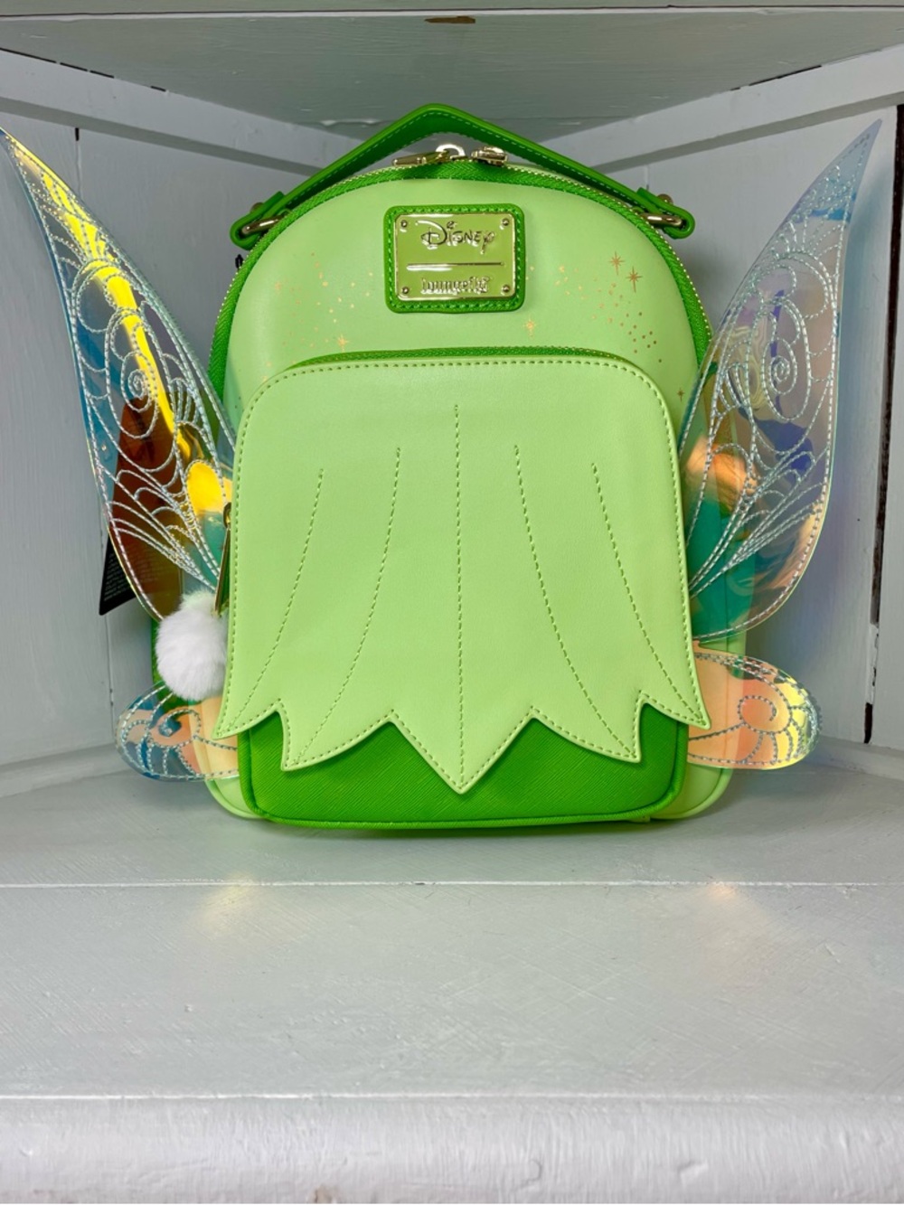 Loungefly Tinker Bell-Inspired Lime & Kelly Green Fairy Mini Backpack